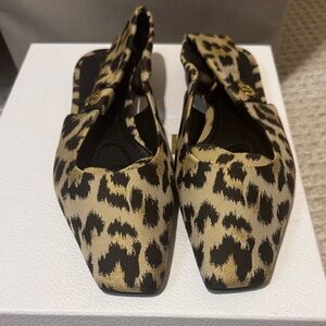 Dior Leopard Print Flats in Black and Tan